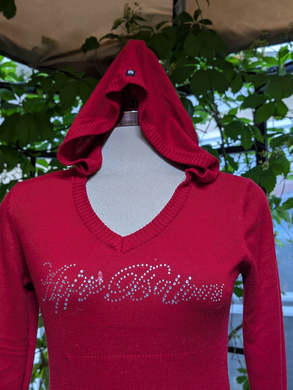Apple Bottoms Red Hooded Rhinestone Logo Sweater - Picture 5 of 16